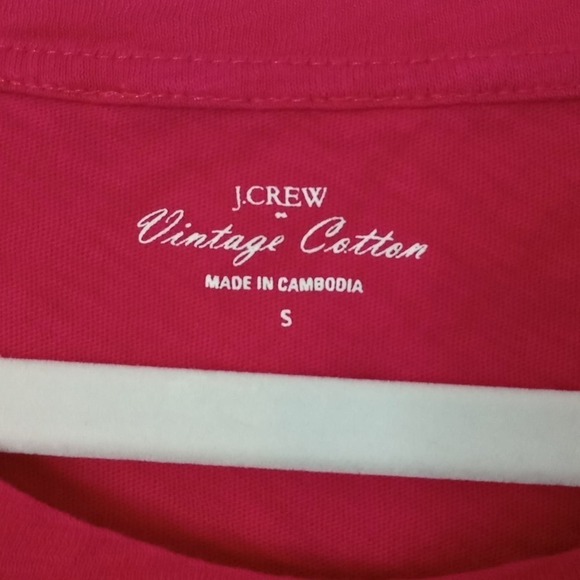 J. Crew Factory SM Vintage Cotton Crew Neck T-shirt Pink Small S - Picture 2 of 5
